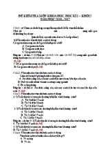 Đề và đáp án kiểm tra cuối học kỳ I Khoa học lớp 5 - Năm học 2016-2017